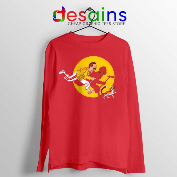 The Adventures of Freddie Red Long Sleeve Tee Freddie Mercury Queen