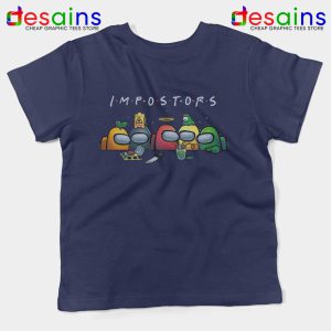 Among Us Crewmates Navy Kids Tshirt Friends Impostor Youth Tees