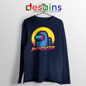 Among Us Impostor Navy Long Sleeve Tee Famous Videogame