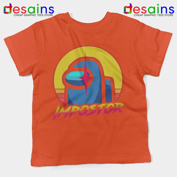 Among Us Impostor Orange Kids Tshirt Vintage Game Youth Tees