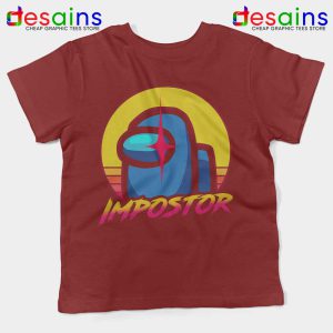 Among Us Impostor Red Kids Tshirt Vintage Game Youth Tees