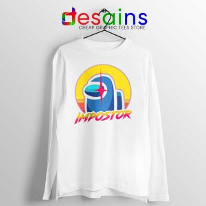 Among Us Impostor White Long Sleeve Tee Famous Videogame