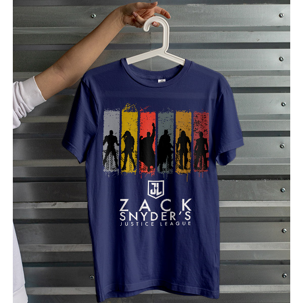 Animated Series Justice League Snyder Cut Navy T-shirt