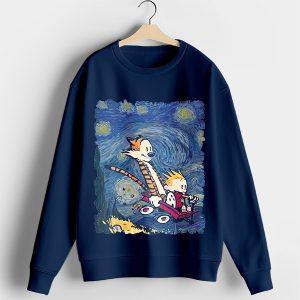 Calvin Hobbes The Starry Night Navy Sweatshirt