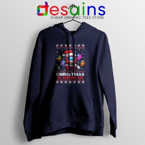 Christmas is Among Us Navy Hoodie Ugly Christmas Game Jacket