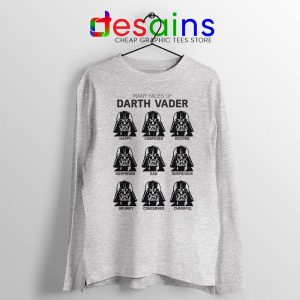 Darth Vader Faces Emoticon Sport Grey Long Sleeve Tee Star Wars Merch