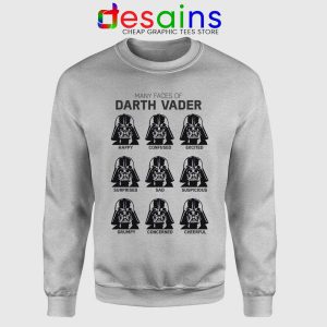 Darth Vader Faces Emoticon Sport Grey Sweatshirt Star Wars Merch