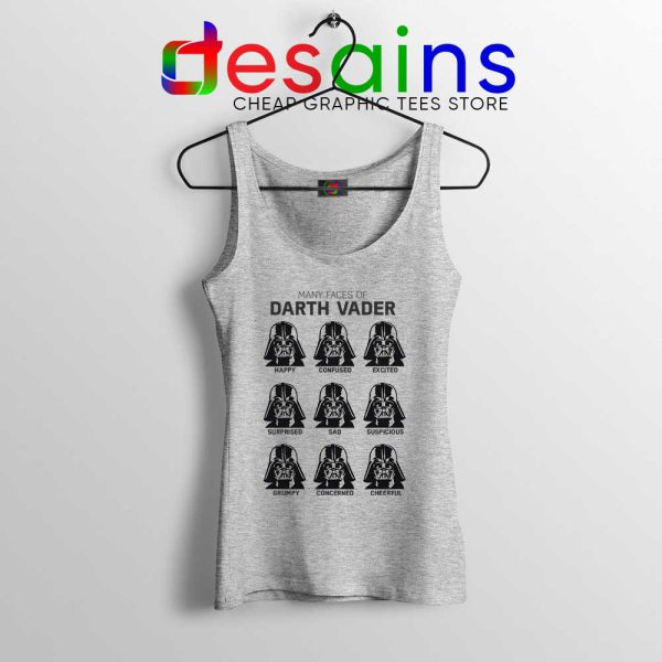 Darth Vader Faces Emoticon Sport Grey Tank Top Star Wars Merch Tops