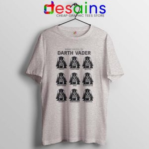 Darth Vader Faces Emoticon Sport Grey Tshirt Star Wars Merch Tee Shirts