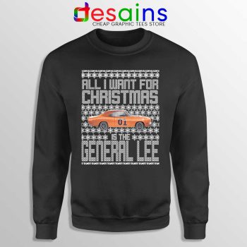Dukes Hazzard Ugly Christmas Sweatshirt General Lee Car