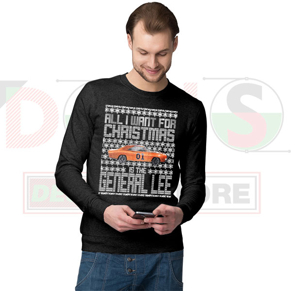 Dukes Hazzard Ugly Christmas Shirt - General Lee Car