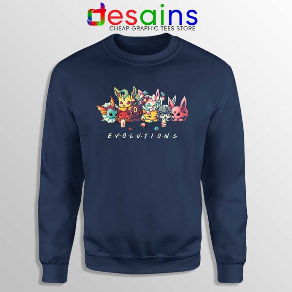 Eevee Evolution Friends Navy Sweatshirt Pokémon Go Sweaters