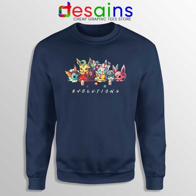 Eevee Evolution Friends Navy Sweatshirt Pokémon Go Sweaters