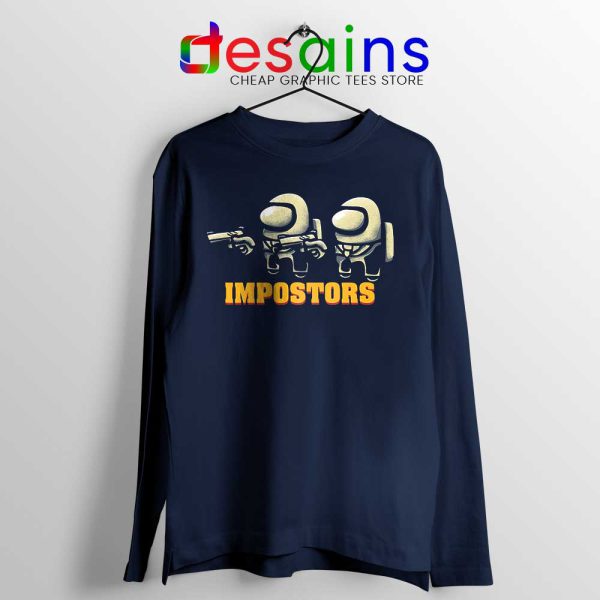 Impostor Fiction Navy Long Sleeve Tee Pulp Fiction Among Us