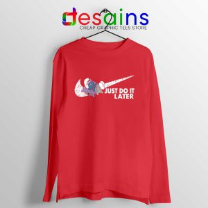 Just Do it Later Smurf Red Long Sleeve Tee The Smurfs Sleep