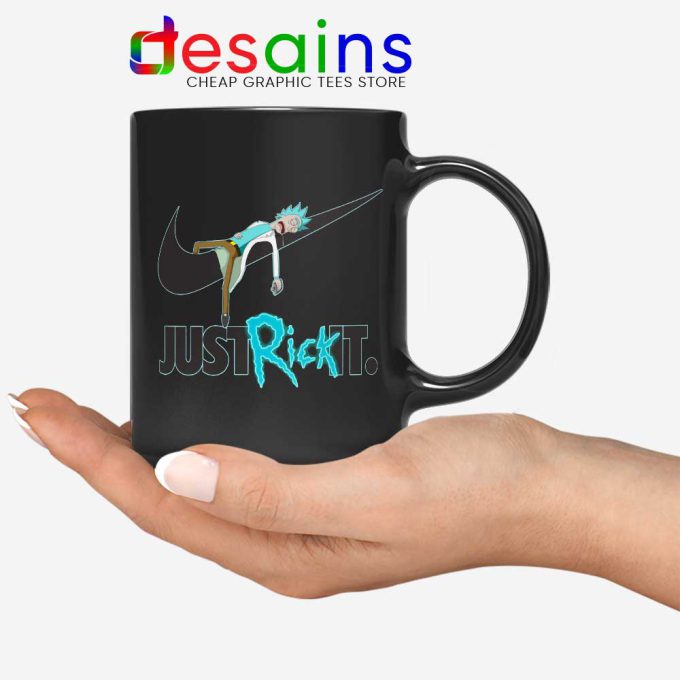 Just Rick It Morty Black Mug Just Do it Nike Meme Coffee Mugs