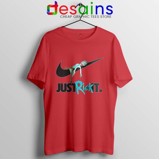 Just Rick It Morty Red Tshirt Just Do it Nike Meme Tee Shirts