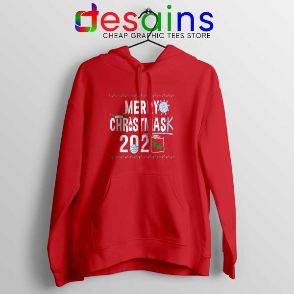 Merry Christmask Red Hoodie Quarantine Ugly Christmas Jacket