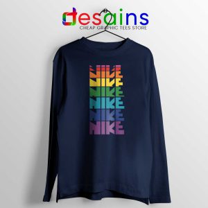 Nike Pride Parade Navy Long Sleeve Tee LGBT Rainbow T-Shirts