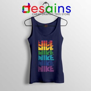 Nike Pride Parade Navy Tank Top LGBT Rainbow Tops