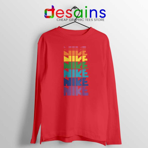 Nike Pride Parade Red Long Sleeve Tee LGBT Rainbow T-Shirts