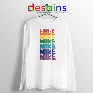 Nike Pride Parade White Long Sleeve Tee LGBT Rainbow T-Shirts