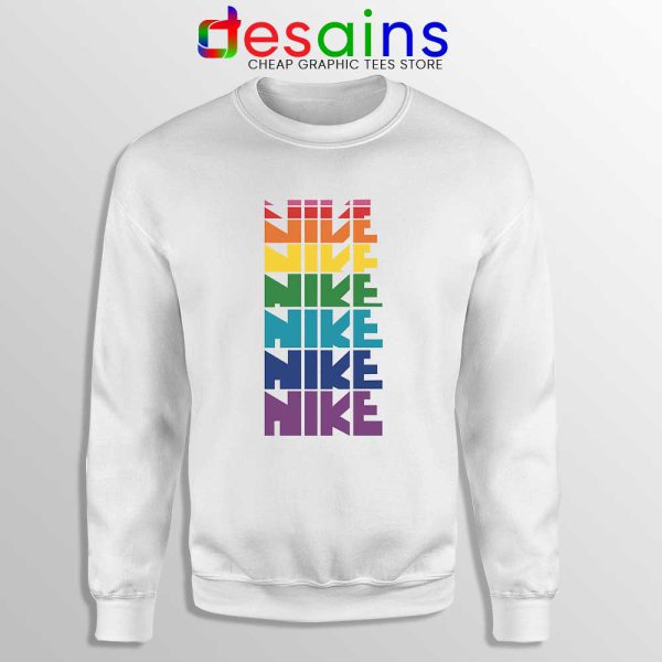 Nike Pride Parade White Sweatshirt LGBT Rainbow Sweaters