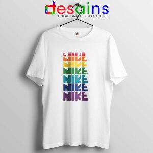 Nike Pride Parade White Tshirt LGBT Rainbow Tee Shirts