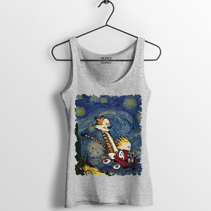 Paint Calvin Hobbes Starry Night SPort Grey Tank Top