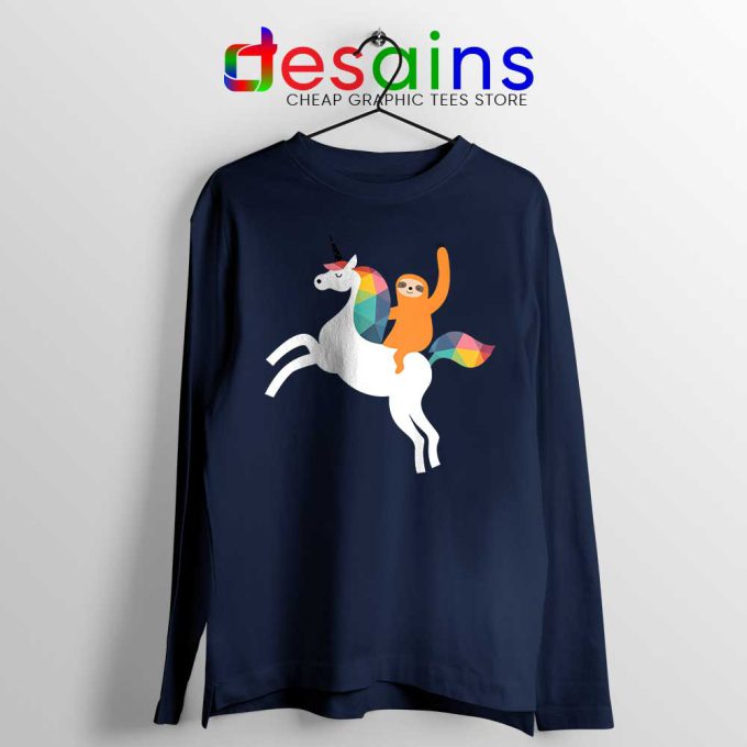 Sloth Unicorn Long Sleeve Tee Magic Time T-shirts