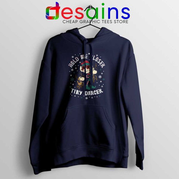 Tiny Dancer Elf Christmas Navy Hoodie Reindeer Cartoon Xmas Jacket