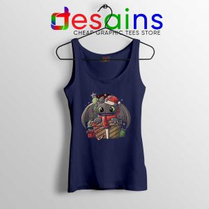 Toothless Dragon Santa Navy Tank Top Christmas Night Fury Tops