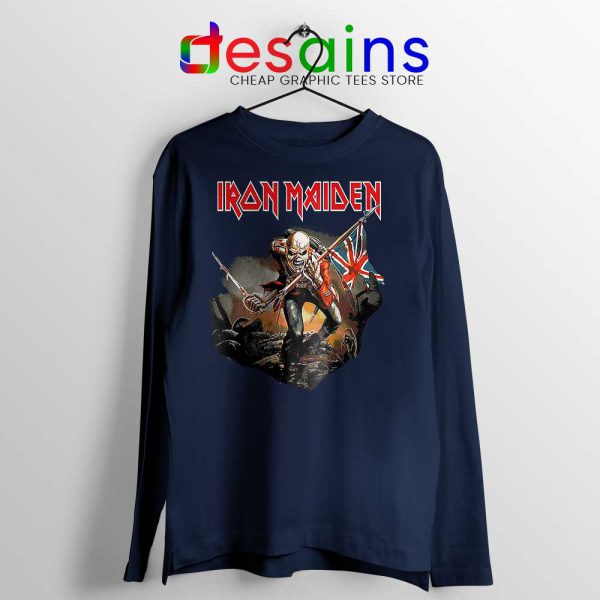 Up The Irons Navy Long Sleeve Tee Iron Maiden Merch T-shirts