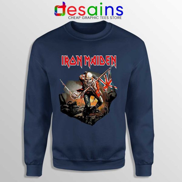 Up The Irons Navy Sweatshirt The First Ten Years Iron Maiden