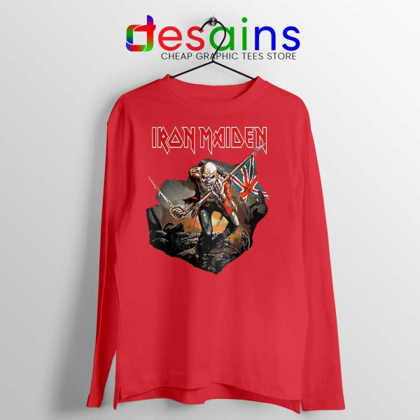Up The Irons Red Long Sleeve Tee Iron Maiden Merch T-shirts