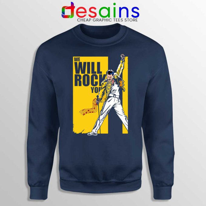 We Will Rock You Navy Sweatshirt Freddie Mercury Kill Bill Sweaters