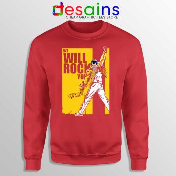 We Will Rock You Red Sweatshirt Freddie Mercury Kill Bill Sweaters