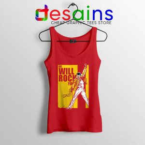 We Will Rock You Red Tank Top Freddie Mercury Kill Bill Tops