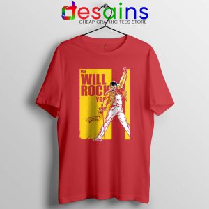 We Will Rock You Red Tshirt Freddie Mercury Kill Bill Tee Shirts