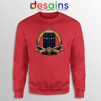 Allons y Geronimo Red Tardis Sweatshirt Doctor Who Sweaters