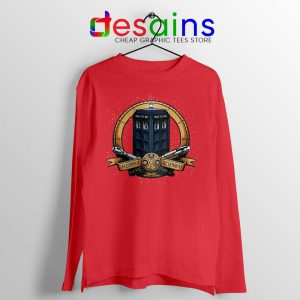 Allons y Geronimo Tardis Red Long Sleeve Tee Doctor Who T-shirts