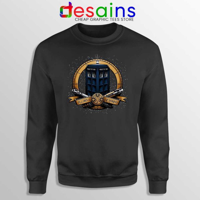 Allons y Geronimo Tardis Sweatshirt Doctor Who Sweaters
