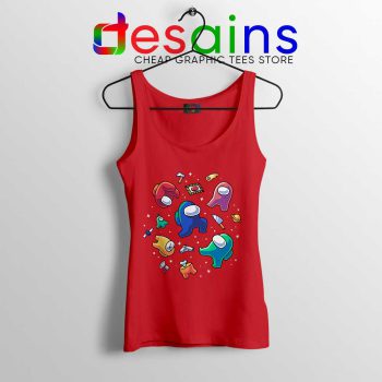 Among Us in Space Red Tank Top Impostors Crewmates Tops