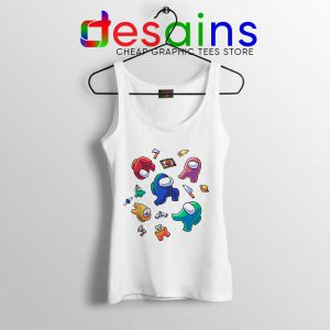 Among Us in Space White Tank Top Impostors Crewmates Tops
