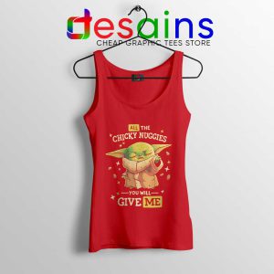 Chicky Nuggies Grogu Red Tank Top Baby Yoda Chicken Nuggets