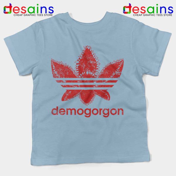 Demogorgon Adidas Sky Blue Kids Tee Stranger Things Three Stripes