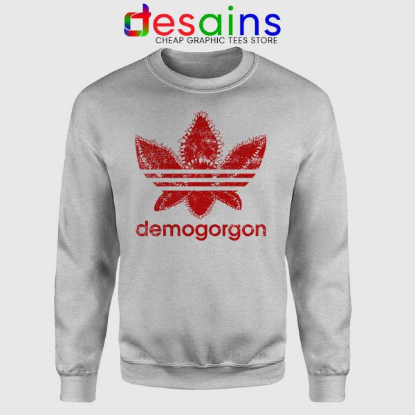 Demogorgon Adidas Sport Grey Sweatshirt Stranger Things Three Stripes