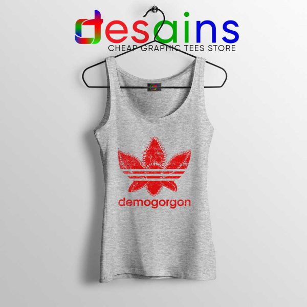 Demogorgon Adidas Sport Grey Tank Top Stranger Things Three Stripes