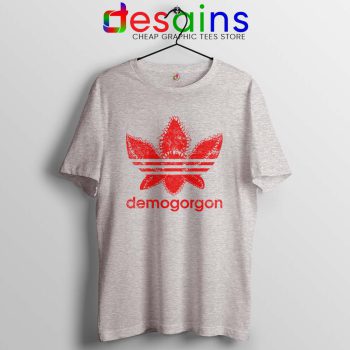 Demogorgon Adidas Sport Grey Tshirt Stranger Things Three Stripes