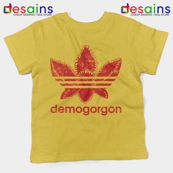 Demogorgon Adidas Yellow Kids Tee Stranger Things Three Stripes